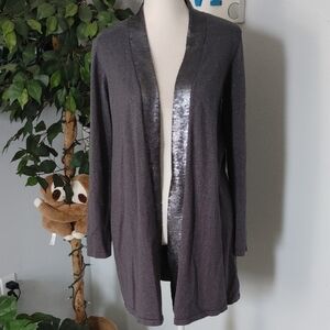 Soft Surroundings Sequin Glitter Open Front Cardigan S